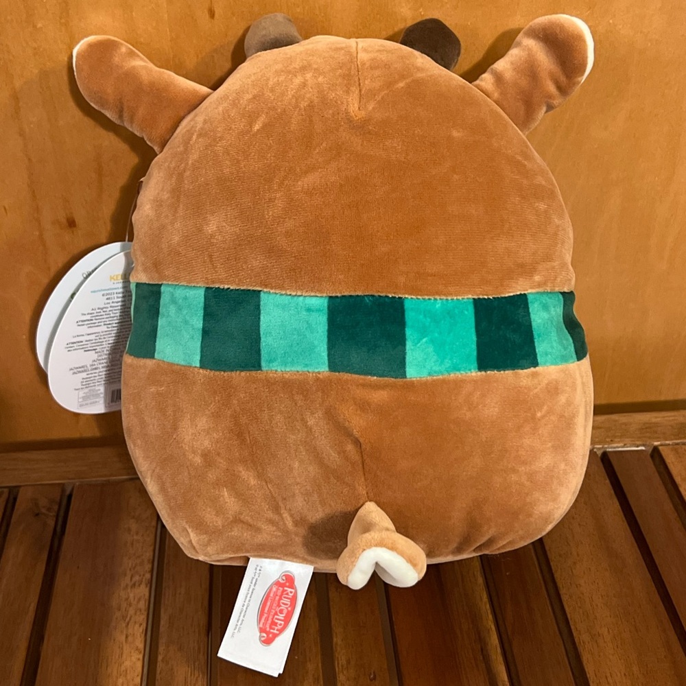 NWT 8” Rudolph the Red Nose Reindeer Squishmallow Christmas scarf deer doe scarf - Picture 3 of 5